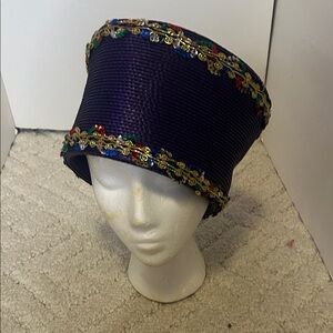 Elegant Purple Embellished Women's Hat